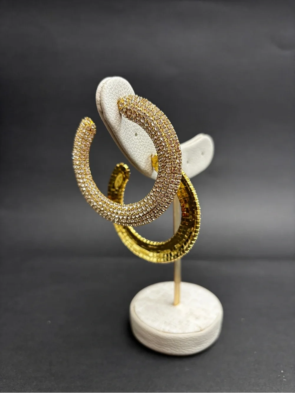 Cult Gaia Gold Crystal Pave Hoop Earrings - Women Jewelry